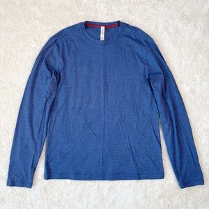 Lululemon Men Blue Technical Long Sleeve Shirt SMALL Athleisure Basic Activewear